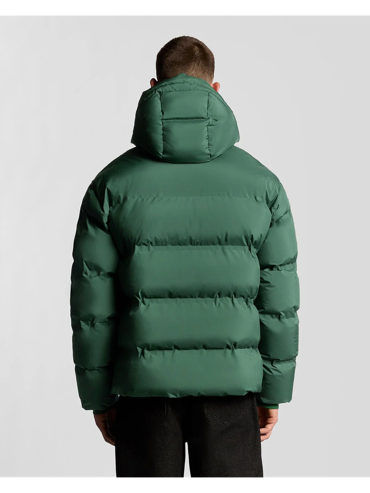 Groene puffer jacket met rits en kap Lyle&Scott 