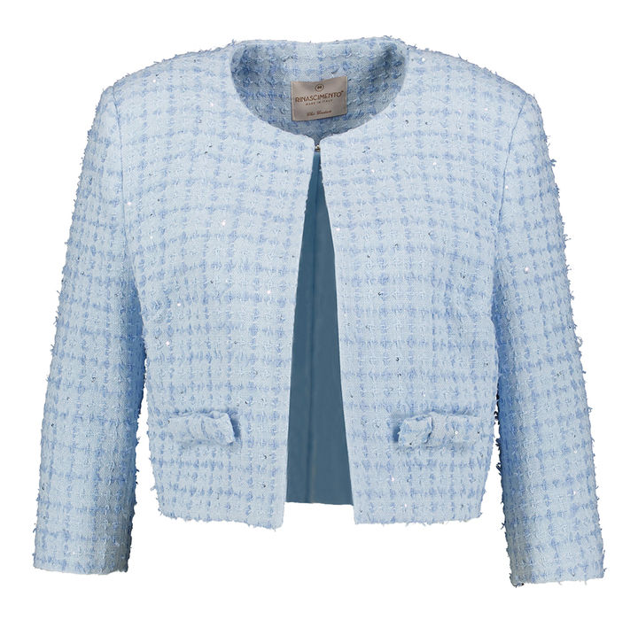 Lichtblauw kort gekleed vestje Rinascimento