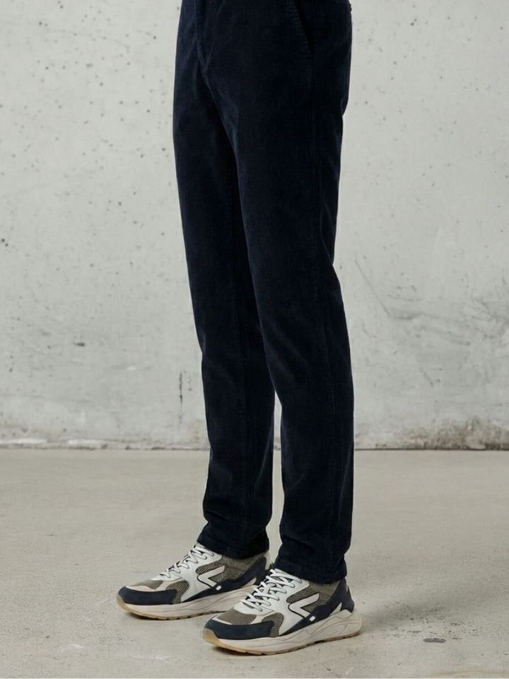 Beige lage sneakers met blauw detail Grid Hub