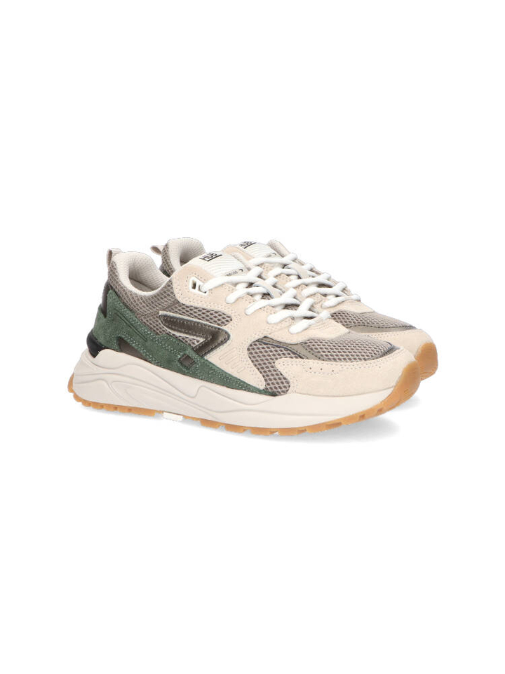 Sage Green Brons lage sneakers Grid Hub