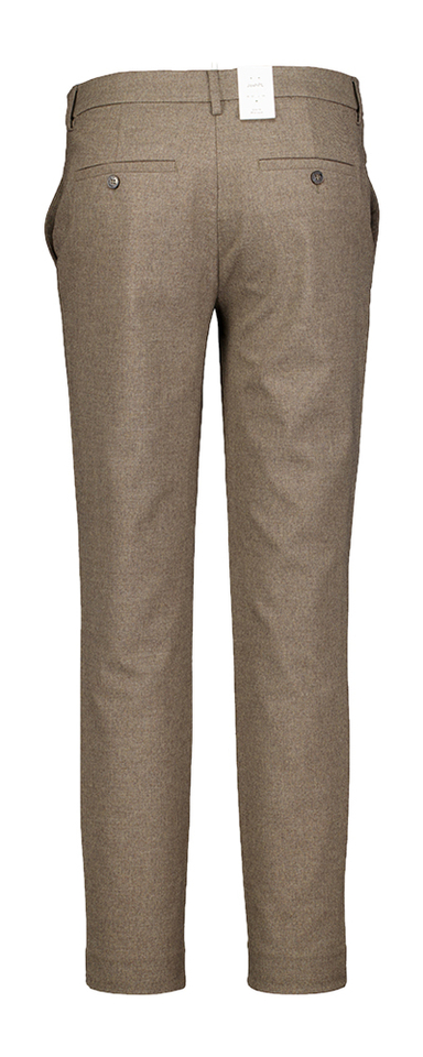 Taupekleurige slim fit broek met print Josh Plain