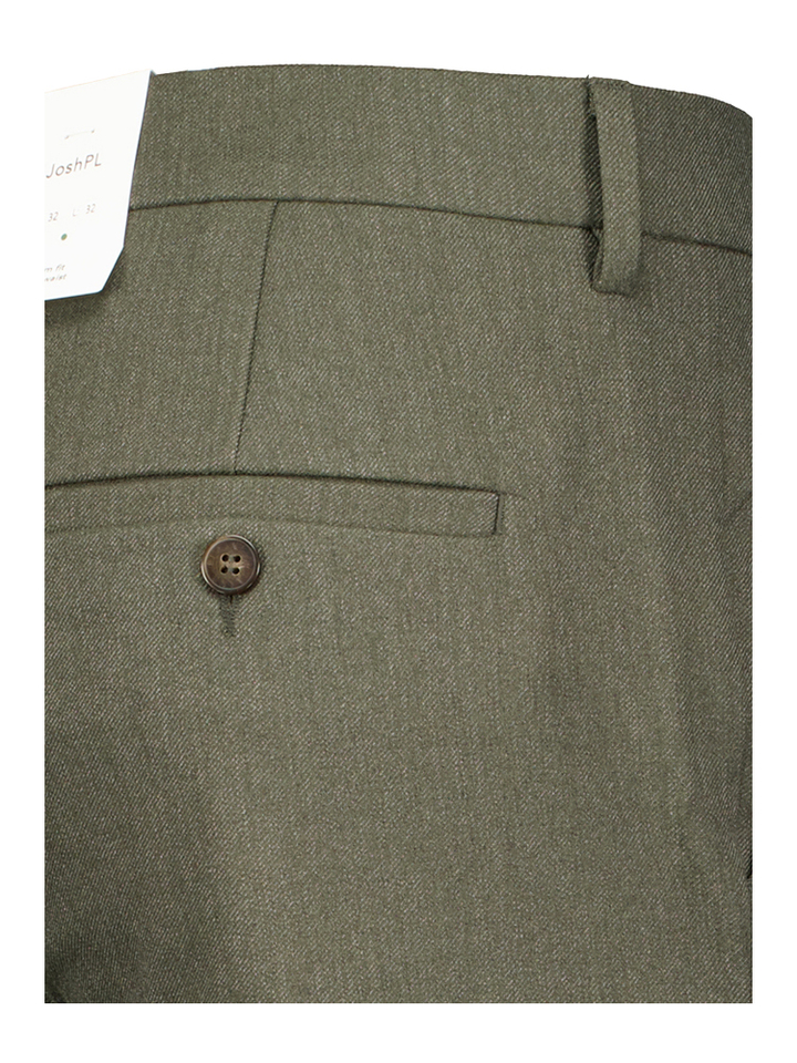 Kaki slim fit broek Josh Plain