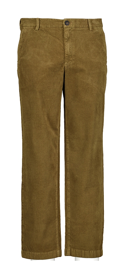Groene ribfluwen broek Lucas Plain