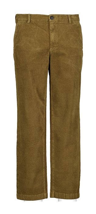 Groene ribfluwen broek Lucas Plain