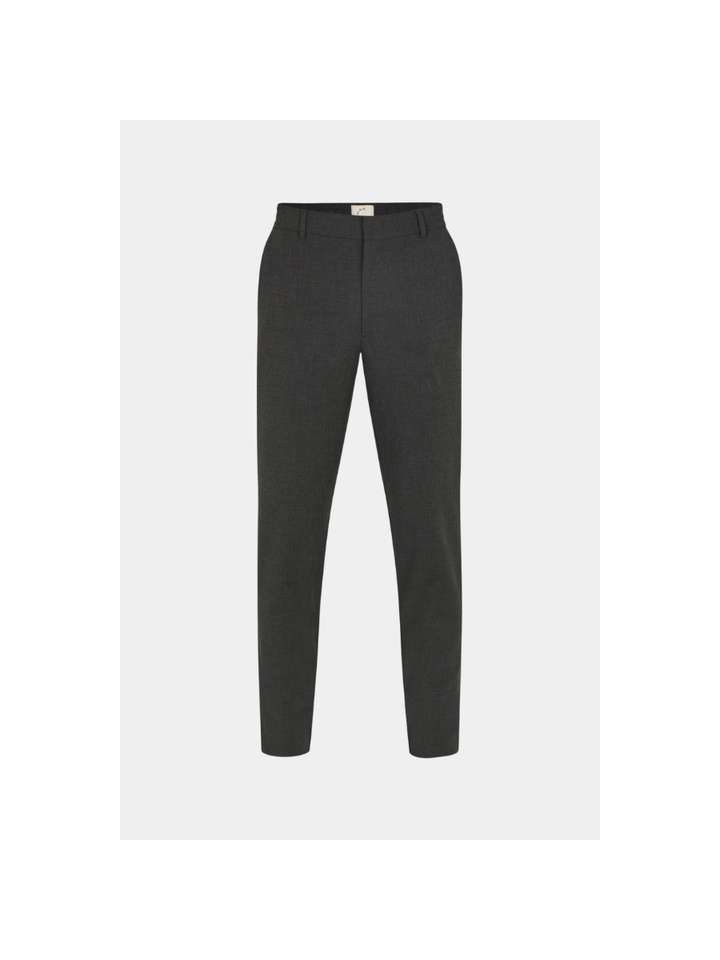 Donkergrijze geklede broek Theo Plain 