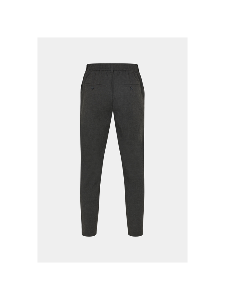 Donkergrijze geklede broek Theo Plain 