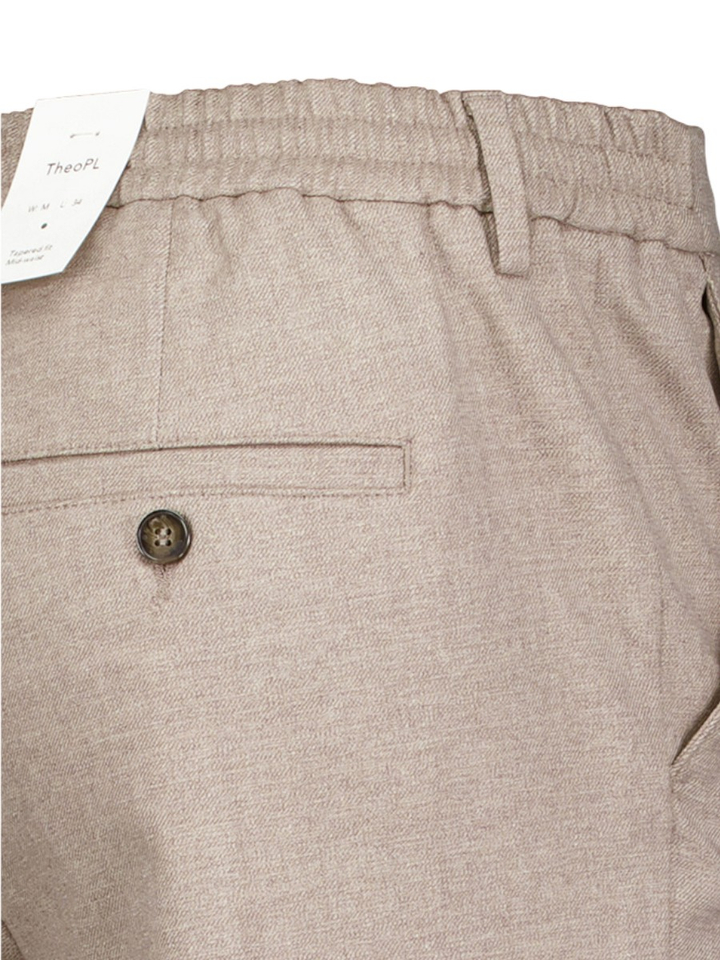 Zand kleurige broek met elastiek Plain
