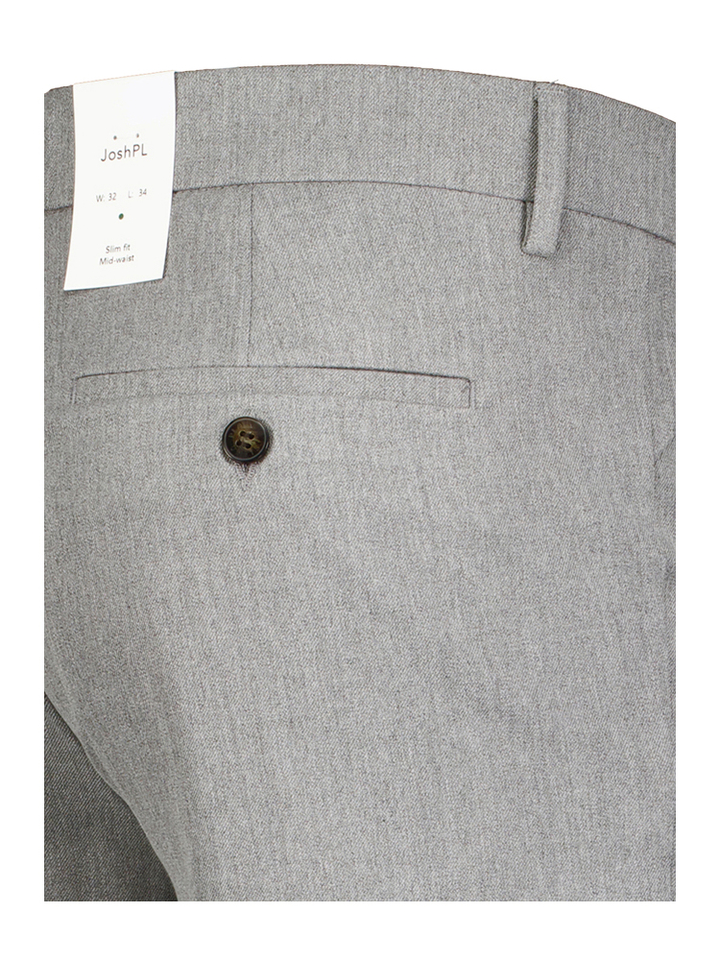 Grijze geklede slim fit chino Plain
