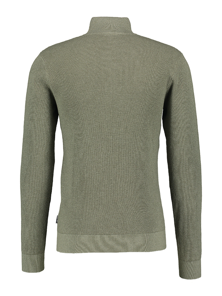 Groene pull met licht motief en korte rits Dominic Saint Steve