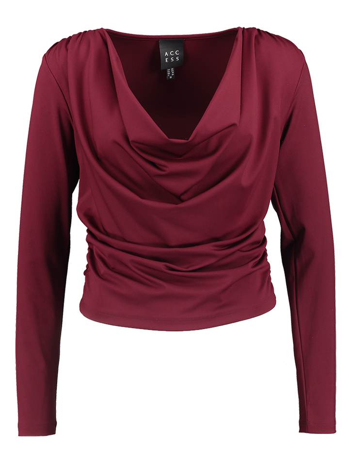 Bordeaux blouse met watervalkraag Access 