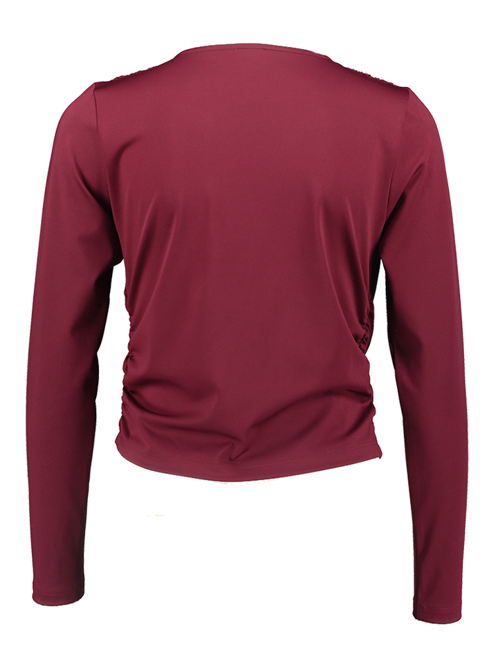 Bordeaux blouse met watervalkraag Access 