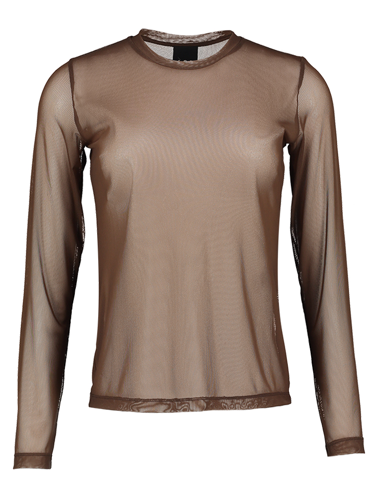 Bruine doorzichtige t-shirt met lange mouwen Access 504584
