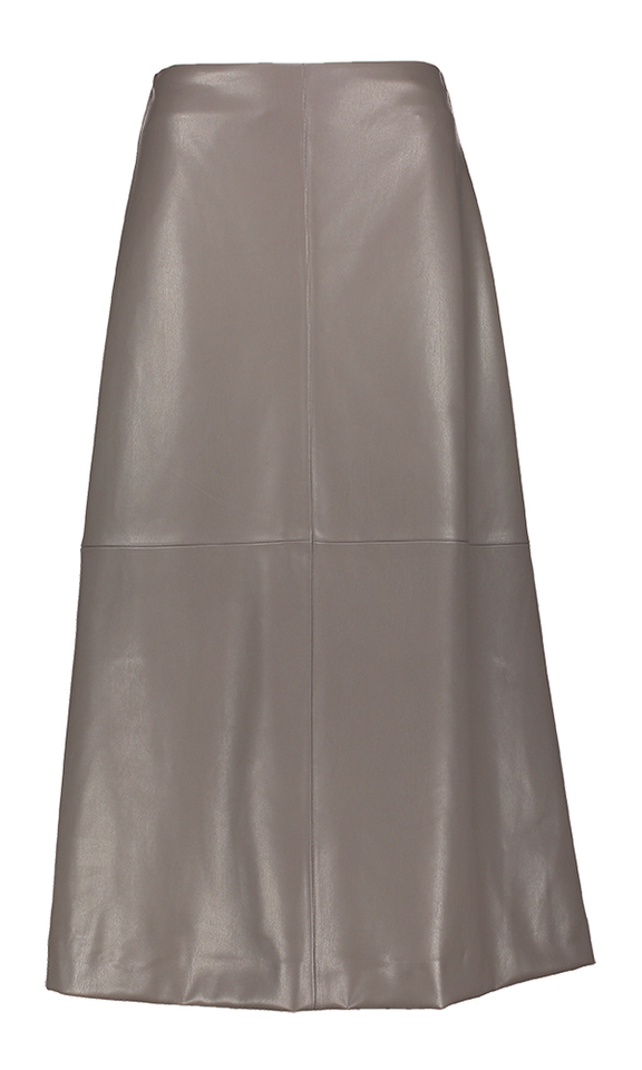 Grijze halflange rok in leder look Access 