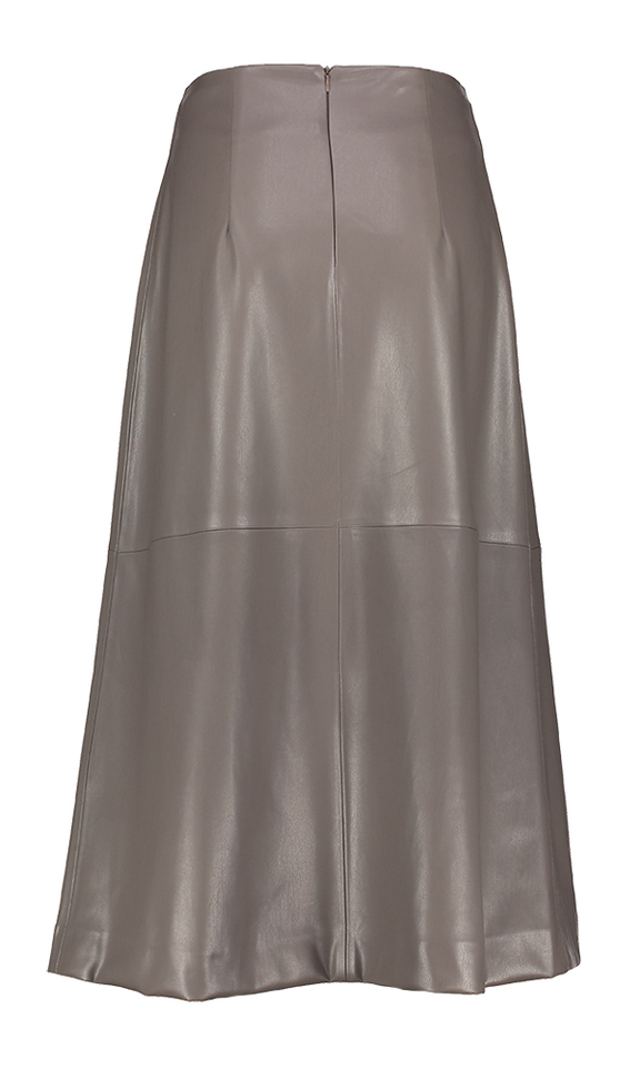 Grijze halflange rok in leder look Access 
