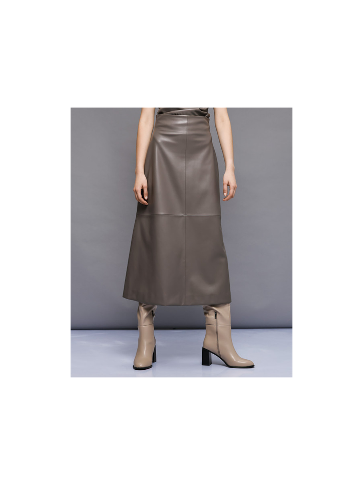 Grijze halflange rok in leder look Access 