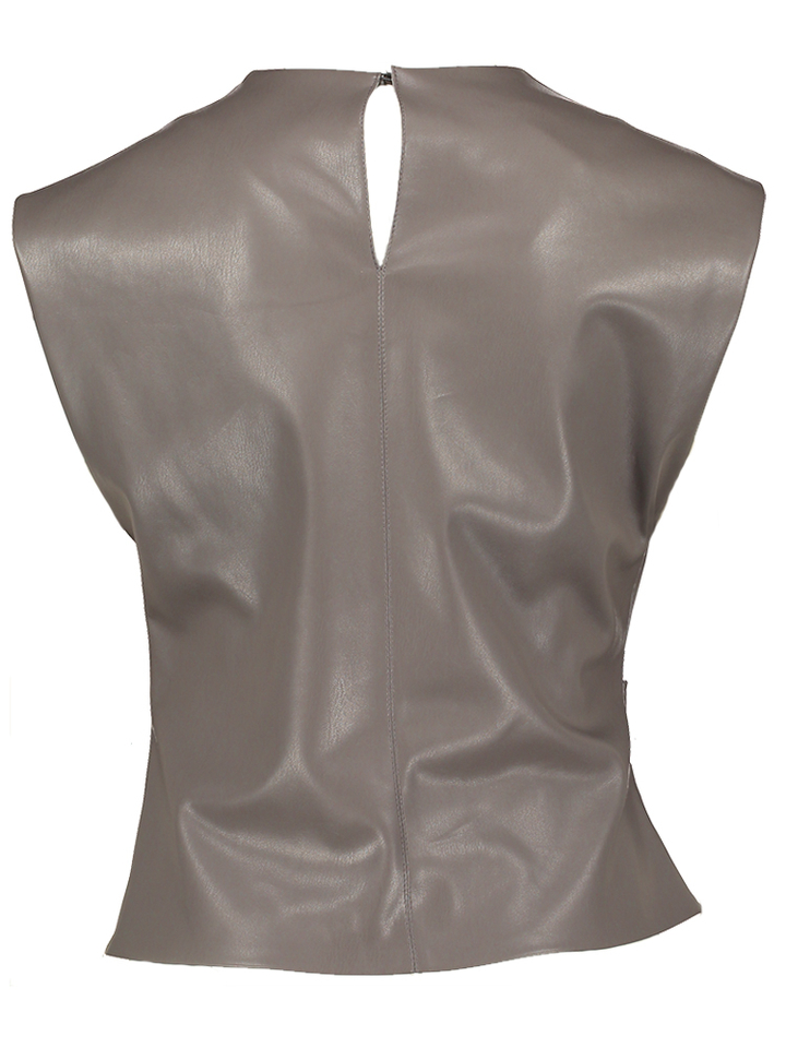 Grijze top in leder look Access 