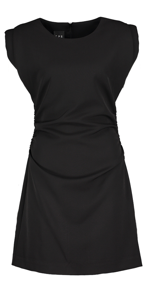 Zwarte korte jurk met strop aan de zijkant Access 