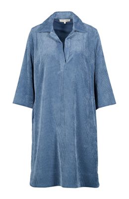 Blauwe jurk in corduroy met zakken Marie Mero
