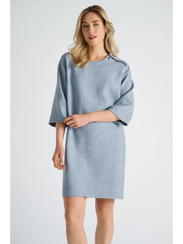 Grijs/blauwe jurk met zakken Marie Mero 