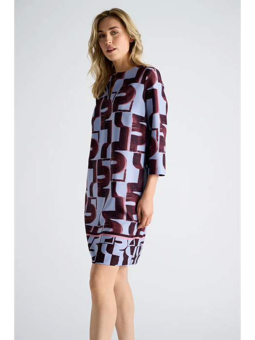 Lila jurk met bordeaux print Marie Méro