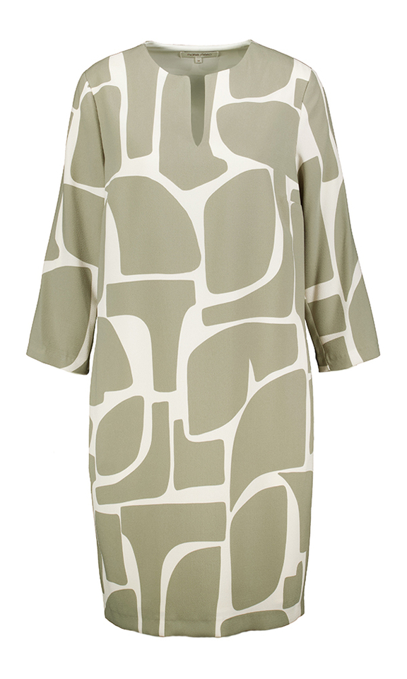 Groene/beige jurk met en zakken print Marie Mero