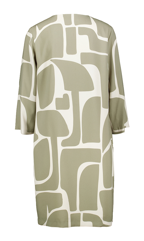 Groene/beige jurk met en zakken print Marie Mero