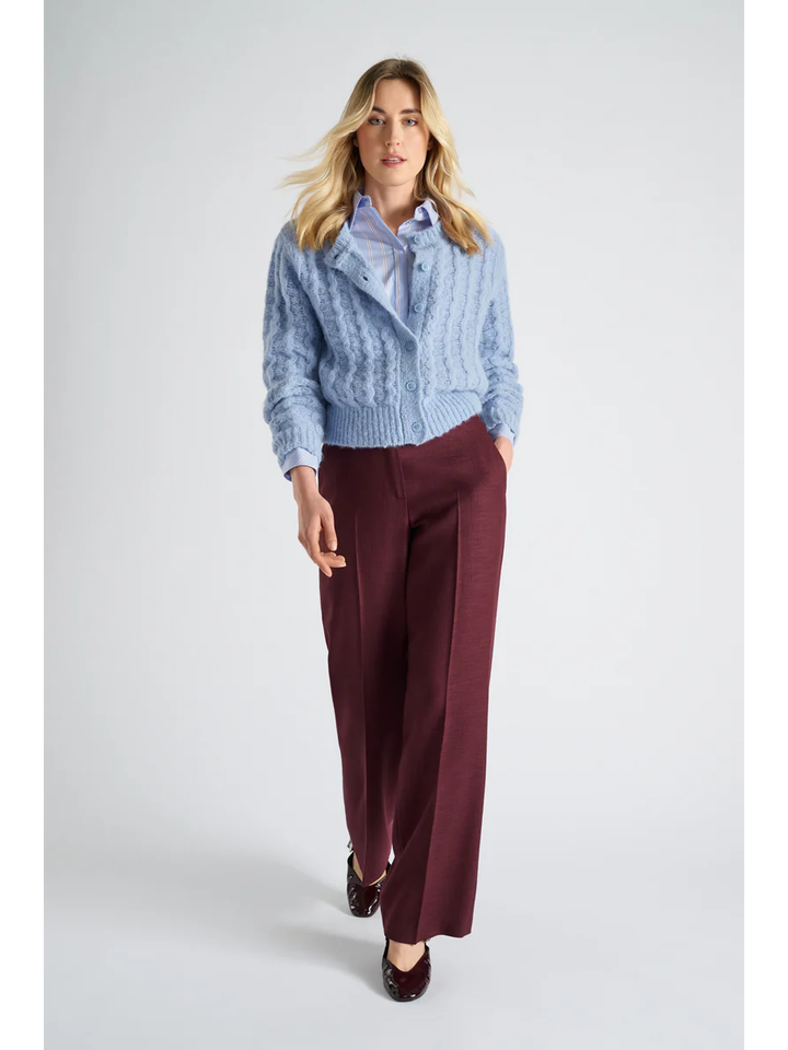 Lichtblauwe gestreepte katoenen blouse Marie Méro