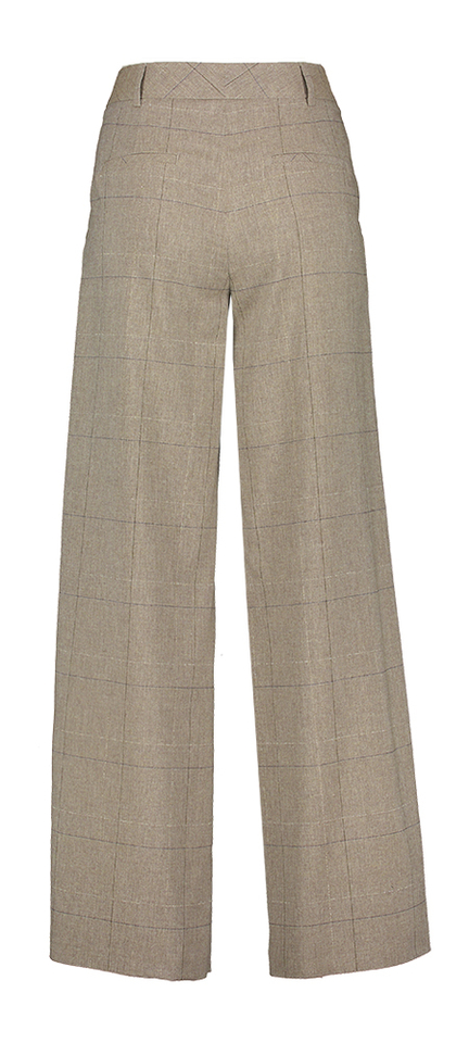 Geruite beige loose fit broek Marie Mero 