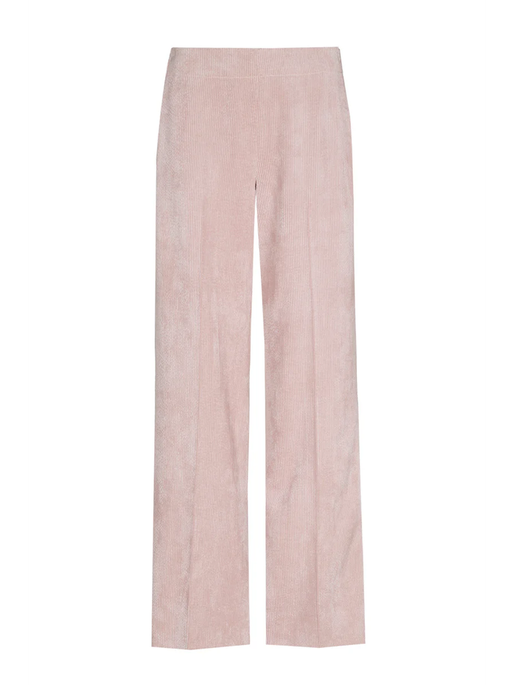 Oudroze lange broek in ribfluweel Marie Méro