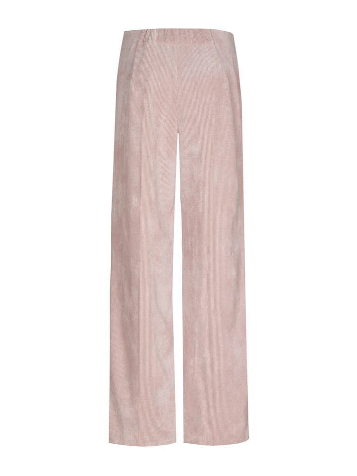 Oudroze lange broek in ribfluweel Marie Méro
