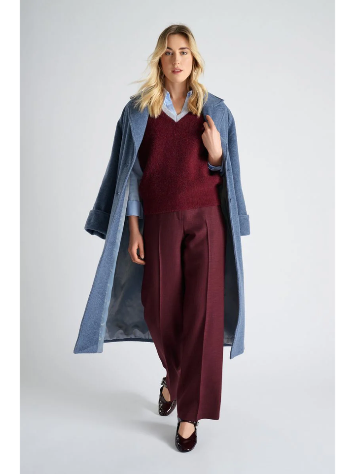 Bordeaux broek met bandplooien Marie Méro