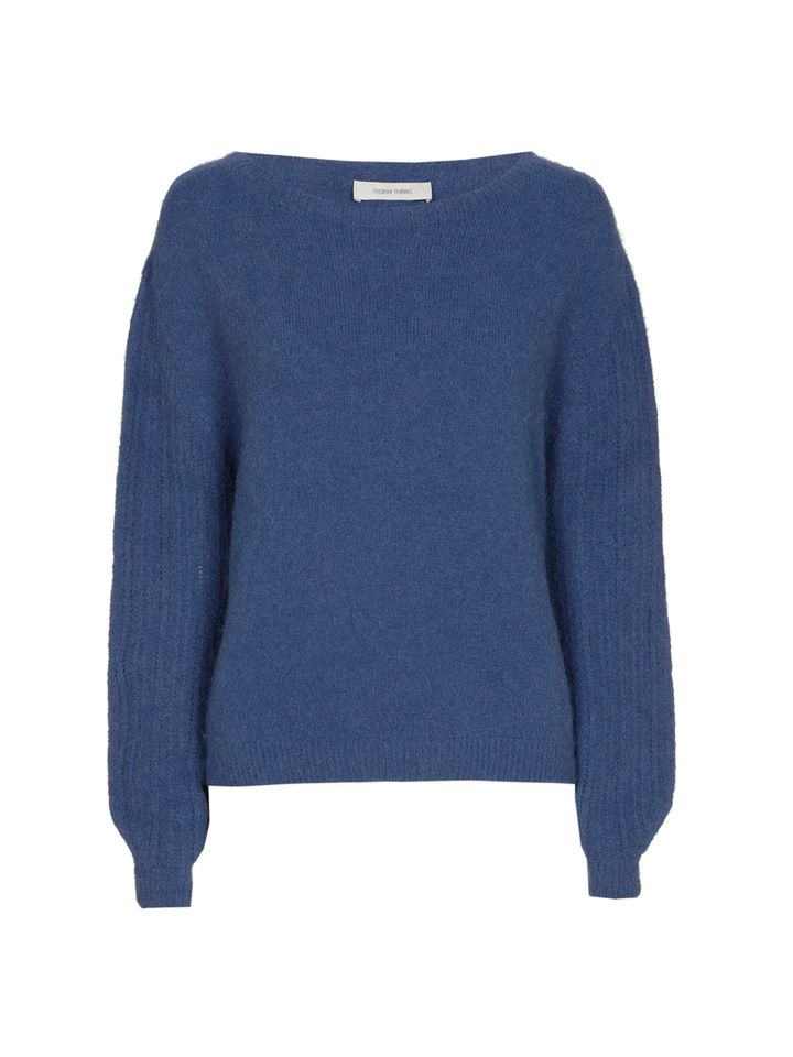 Blauwe trui met alpaca wol Marie Mero 