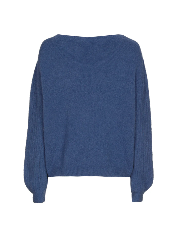 Blauwe trui met alpaca wol Marie Mero 