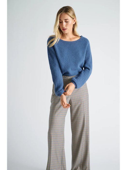 Blauwe trui met alpaca wol Marie Mero