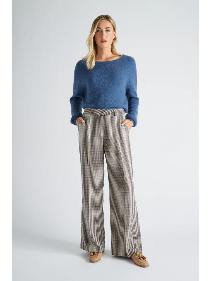 Blauwe trui met alpaca wol Marie Mero 