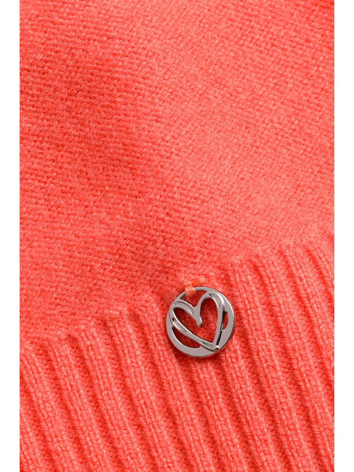 Koraalkleurige pull met boothals Marie Méro