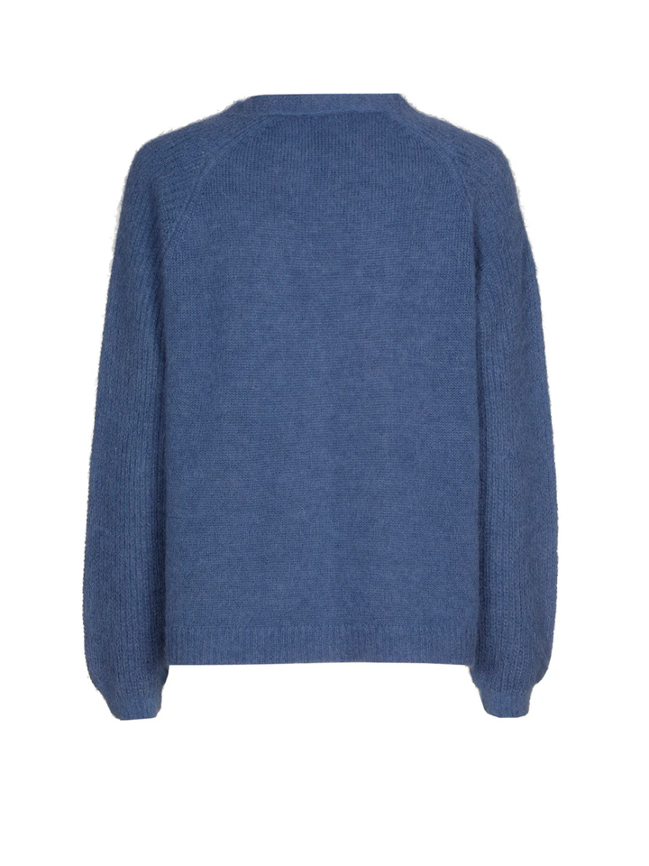 Blauwe cardigan met alpaca wol Marie Mero 