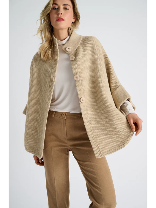 Beige poncho met knopen Marie Méro