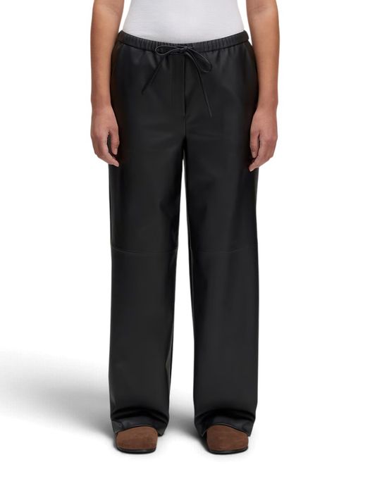 Zwarte wijde broek in leder look Jannah Edited