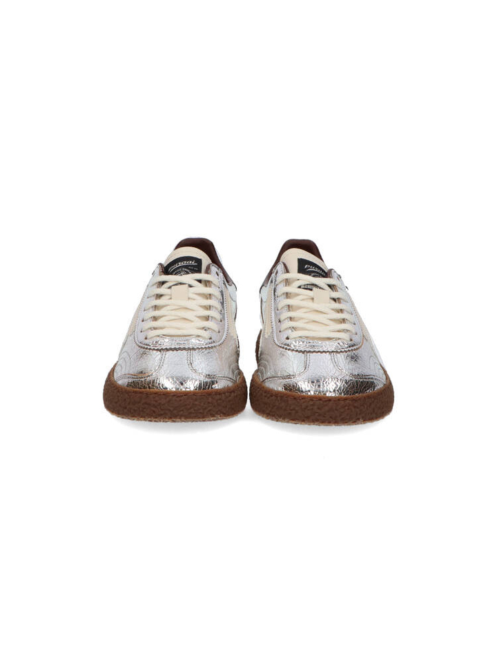 Zilverkleurige metallic lage sneaker Puraai
