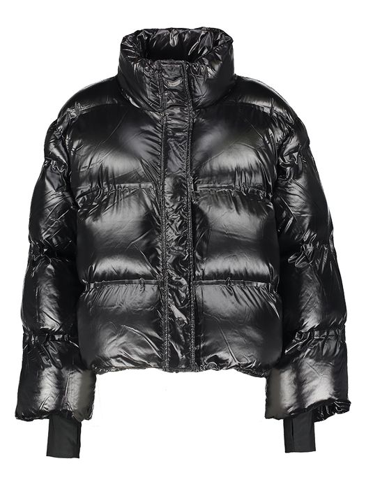 Zwarte glanzende paddeed jas Rhea Neo Noir
