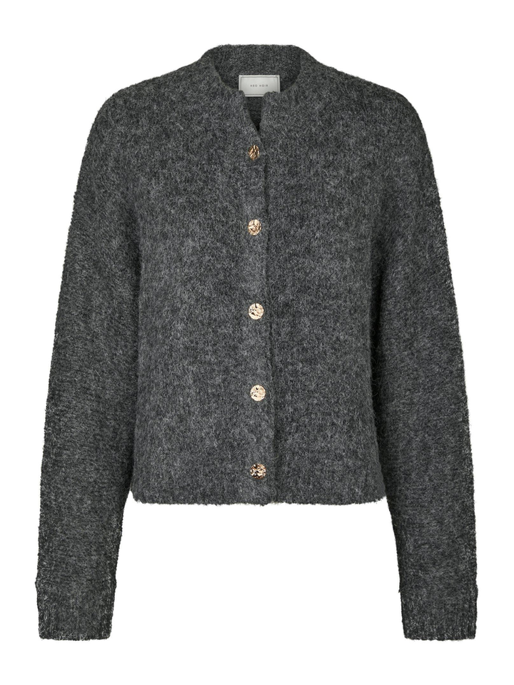 Donkergrijze pull met knoopsluiting Taura Neo Noir