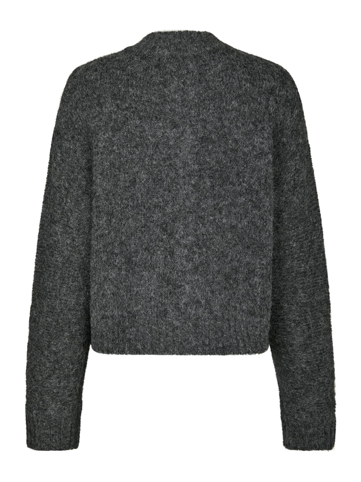 Donkergrijze pull met knoopsluiting Taura Neo Noir