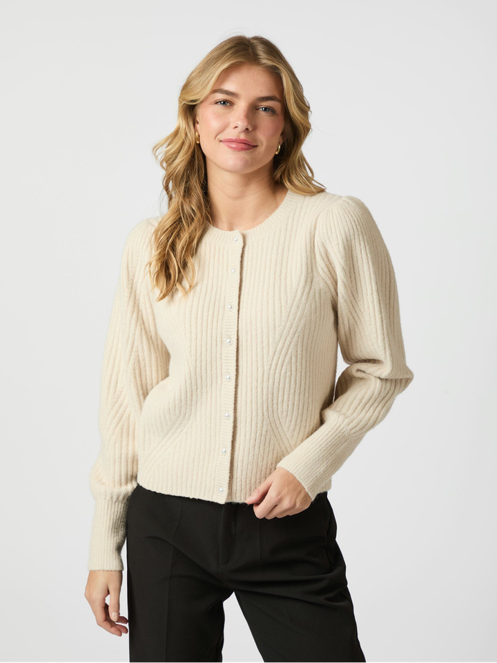 Beige cardigan met knopen Puli Neo Noir