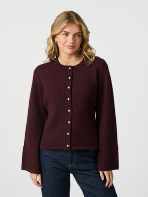 Bordeaux gilet met detailknopen Mixie Neo Noir
