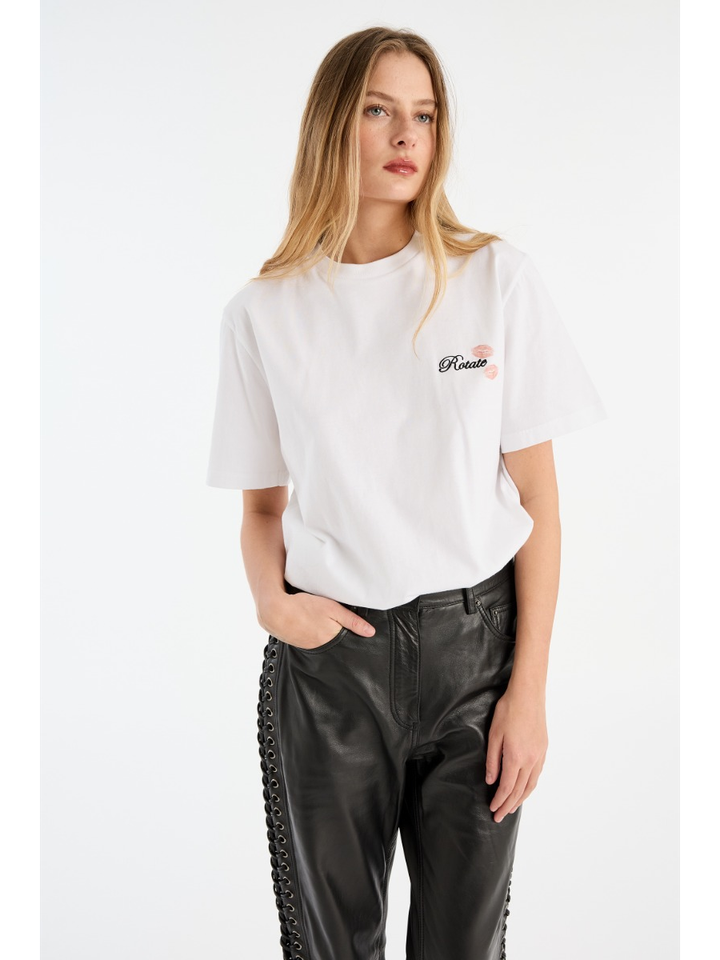 Witte oversized katoenen t-shirt Rotate