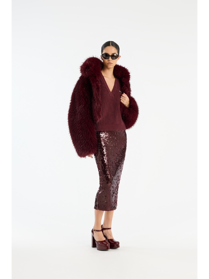 Bordeaux glitter rok Rotate