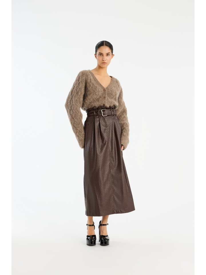 Bruine rok met structuur Rotate