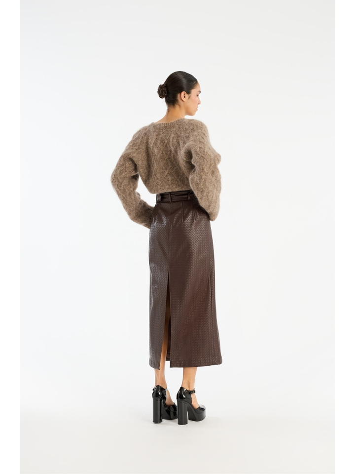 Bruine rok met structuur Rotate