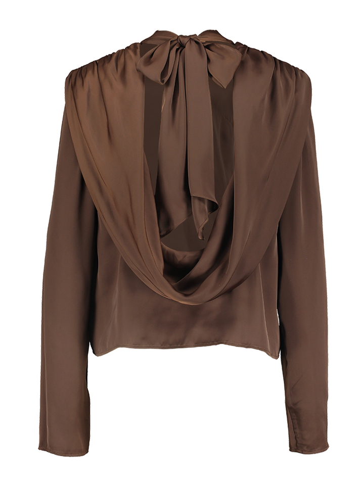 Bruine klassieke blouse Rotate
